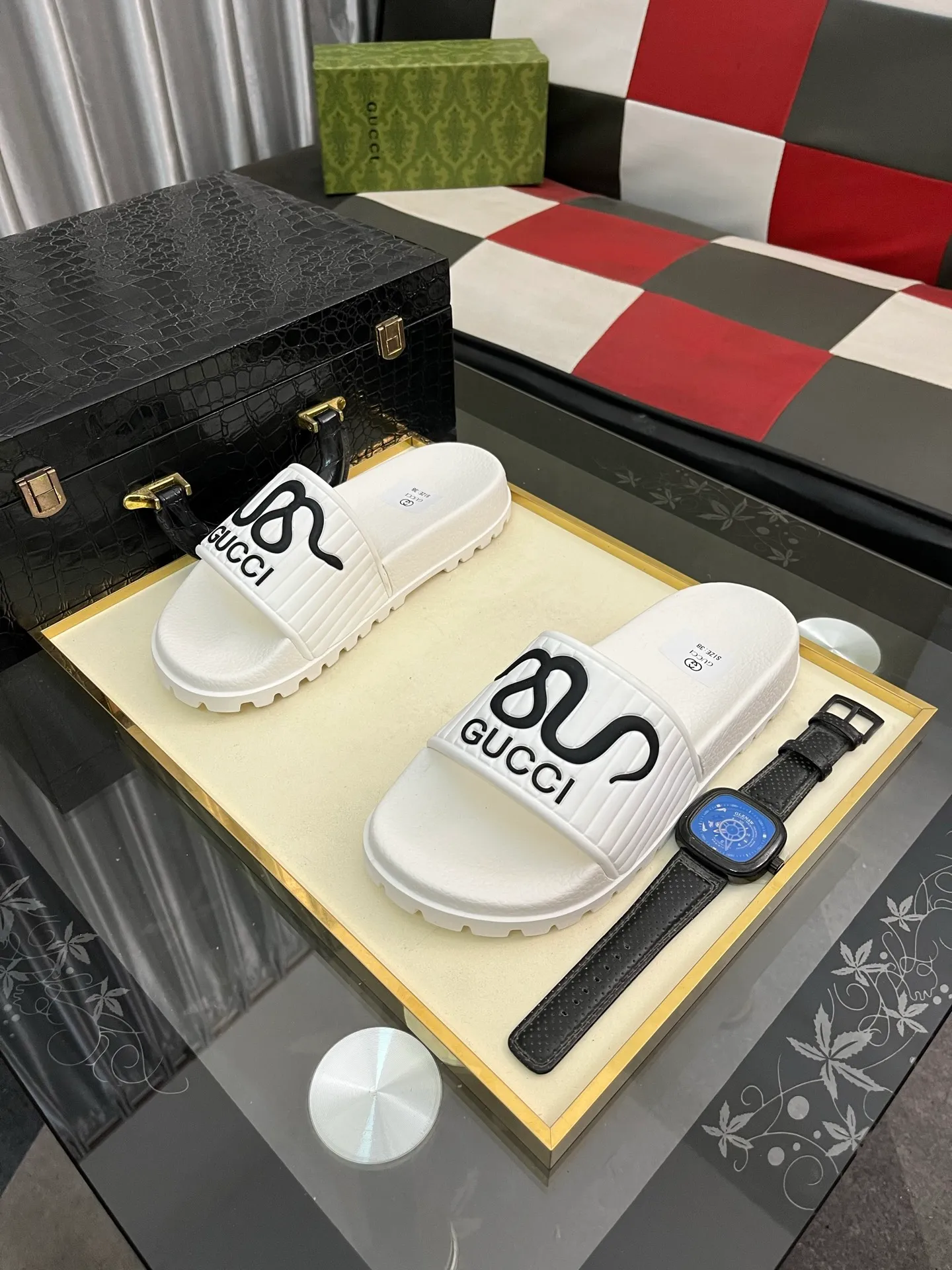 Men's men's shoes💰260⌚️⌚️ＧＵＣＣＩ.Gucci.Official website 1:1 popular slippers hot sale! Original original material 🩴 SIZE: 38-46 (45.46 non-refundable)